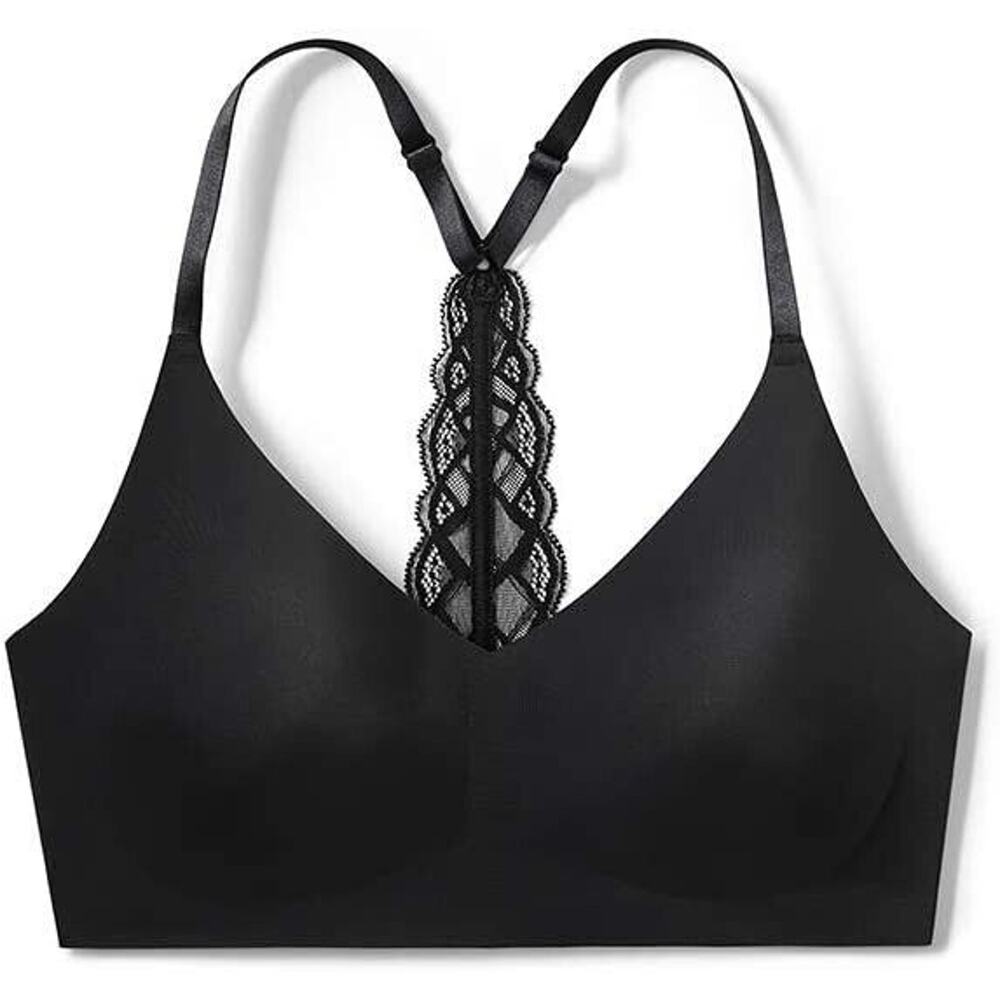 True Body Black Bra Lace Racerback True & Co XL NEW